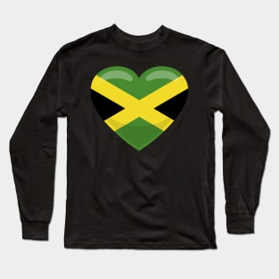 Jamaica Flag Heart Long Sleeve T-Shirt